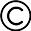 A black and white image of an copyright symbol.